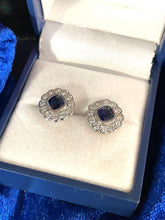 Load image into Gallery viewer, Sumptuous Sapphire & Diamond Stud Earrings