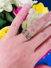 Load image into Gallery viewer, Pink Sapphire and Diamond Bubble Ring Set in 18ct Yellow Gold