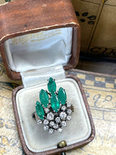 Load image into Gallery viewer, Emerald and Diamond Ring Set in 18ct White Gold