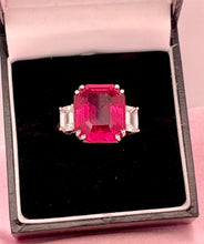 Load image into Gallery viewer, 10.57ct Pink Tourmaline and Diamond Ring in 18ct Yellow Gold and Platinum