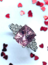 Load image into Gallery viewer, Pink Tourmaline and Diamond Ring Set in Platinum