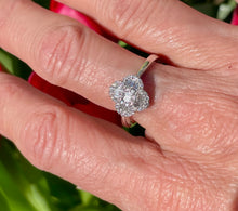 Load image into Gallery viewer, Clover Diamond Ring in 18ct White Gold