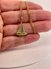 Load image into Gallery viewer, Diamond Sailboat Pendant in 18ct Yellow Gold