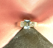 Load image into Gallery viewer, Aquamarine and Diamond Ring in 18ct White Gold