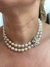 Load image into Gallery viewer, Cultured Pearl and Diamond Necklace Set in 18ct White Gold