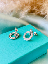 Load image into Gallery viewer, Pavé Set Circular Silver Earrings