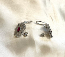 Load image into Gallery viewer, Stunning Ruby and Diamond Earrings Set in 18ct White Gold