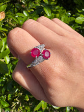 Load image into Gallery viewer, French Ruby & Diamond Ring in 18ct White Gold