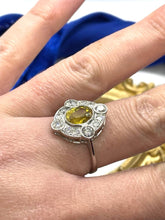 Load image into Gallery viewer, Yellow Sapphire and Diamond Ring Set in Platinum