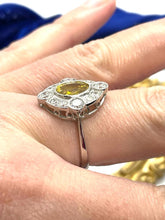 Load image into Gallery viewer, Yellow Sapphire and Diamond Ring Set in Platinum