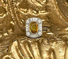 Load image into Gallery viewer, Yellow Sapphire and Diamond Ring Set in Platinum