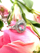 Load image into Gallery viewer, Blue Aquamarine and Diamond Ring Set in Platinum