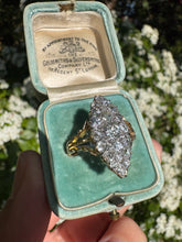 Load image into Gallery viewer, Antique Diamond Navette Cluster Ring in 18ct Gold – Approx. 1.50ct Total