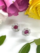 Load image into Gallery viewer, Beautiful Ruby and Diamond Studs