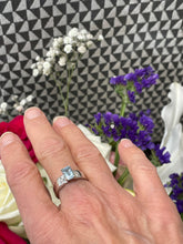 Load image into Gallery viewer, Aquamarine and Diamond Ring in 18ct White Gold
