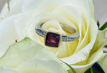 Load image into Gallery viewer, Incredible Garnet and Diamond Ring in 18ct Yellow Gold and White Gold