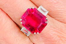 Load image into Gallery viewer, 10.57ct Pink Tourmaline and Diamond Ring in 18ct Yellow Gold and Platinum