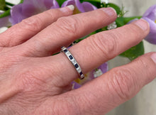 Load image into Gallery viewer, Full Eternity Ring with Blue Sapphires and Diamonds in Platinum