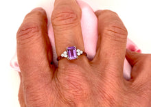 Load image into Gallery viewer, Amethyst and Diamond Ring in 9ct Yellow Gold