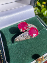 Load image into Gallery viewer, French Ruby & Diamond Ring in 18ct White Gold