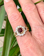 Load image into Gallery viewer, Certified Ruby and Diamond Cluster Ring Set in 18ct Yellow Gold