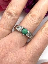Load image into Gallery viewer, Turquoise and Diamond Ring Set in 18ct White Gold