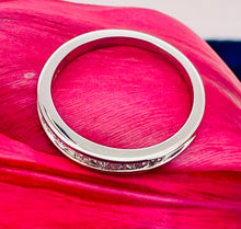 Load image into Gallery viewer, Half Eternity Princess Cut Diamond Ring in 18ct White Gold