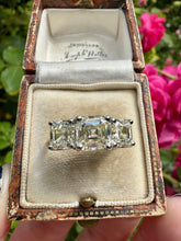Load image into Gallery viewer, Three Stone Asscher Cut Diamond Ring