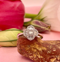 Load image into Gallery viewer, Clover Diamond Ring in 18ct White Gold
