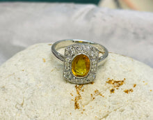 Load image into Gallery viewer, Yellow Sapphire and Diamond Ring Set in Platinum