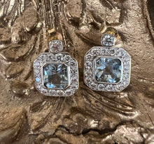 Load image into Gallery viewer, Aquamarine and Diamond Earrings Set in 18ct Yellow Gold