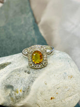 Load image into Gallery viewer, Yellow Sapphire and Diamond Ring Set in Platinum