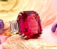 Load image into Gallery viewer, 10.57ct Pink Tourmaline and Diamond Ring in 18ct Yellow Gold and Platinum