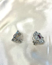 Load image into Gallery viewer, Stunning Ruby and Diamond Earrings Set in 18ct White Gold