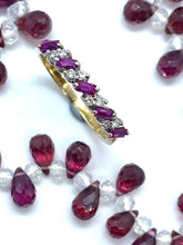 Load image into Gallery viewer, Ruby and Diamond Half Eternity Ring