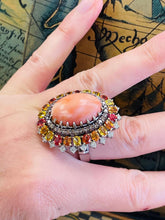 Load image into Gallery viewer, Astonishing Sapphire, Diamond and Coral Ring!