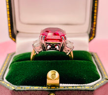 Load image into Gallery viewer, 10.57ct Pink Tourmaline and Diamond Ring in 18ct Yellow Gold and Platinum