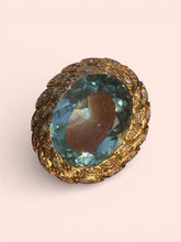 Load image into Gallery viewer, Aquamarine and Diamond Ring in 18ct Yellow Gold