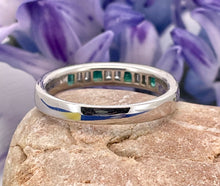 Load image into Gallery viewer, French Cut Emerald and Baguette Cut Diamond Ring in 18ct White Gold