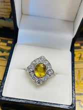Load image into Gallery viewer, Yellow Sapphire and Diamond Ring Set in Platinum