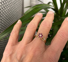 Load image into Gallery viewer, Ruby and Diamond Cluster Ring Set in 18ct Yellow Gold
