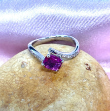 Load image into Gallery viewer, Hot Fiery Pink Sapphire in White Gold