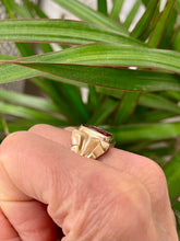 Load image into Gallery viewer, Red Engraved Plaque Ring in 18ct Rose Gold