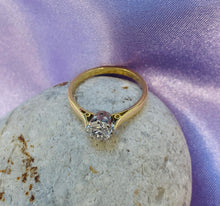 Load image into Gallery viewer, Solitaire Diamond Ring in 18ct Yellow Gold and Platinum