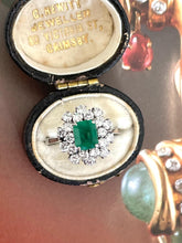 Load image into Gallery viewer, Emerald and Diamond Ring Set in White Gold