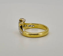 Load image into Gallery viewer, Diamond Wishbone Ring in 18ct Yellow Gold and Platinum