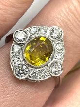 Load image into Gallery viewer, Yellow Sapphire and Diamond Ring Set in Platinum
