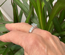 Load image into Gallery viewer, Aquamarine and Diamond Ring in 18ct White Gold