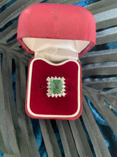 Load image into Gallery viewer, Preloved Emerald and Diamond Ring