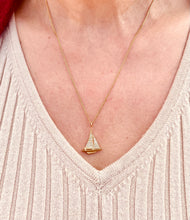 Load image into Gallery viewer, Diamond Sailboat Pendant in 18ct Yellow Gold